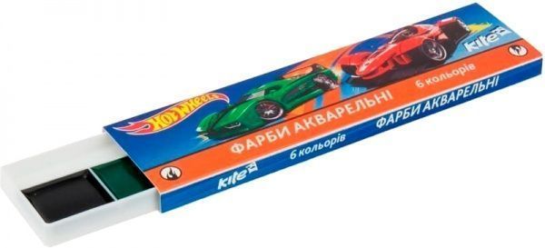 Краска акварель, 6 кольорів, без пензлика, картонна упаковка, Hot Wheels, HW17-040 Hot Wheels