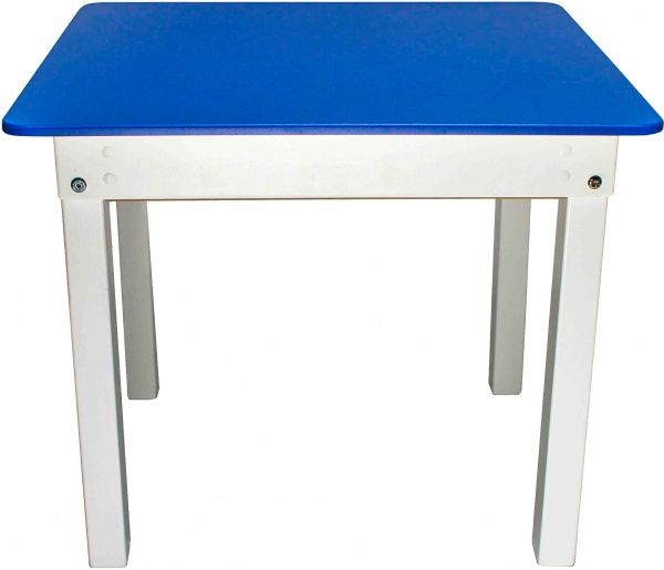 Столик Yuliana Woody 60 х 60 белый с пеналом синяя столешница 12013361