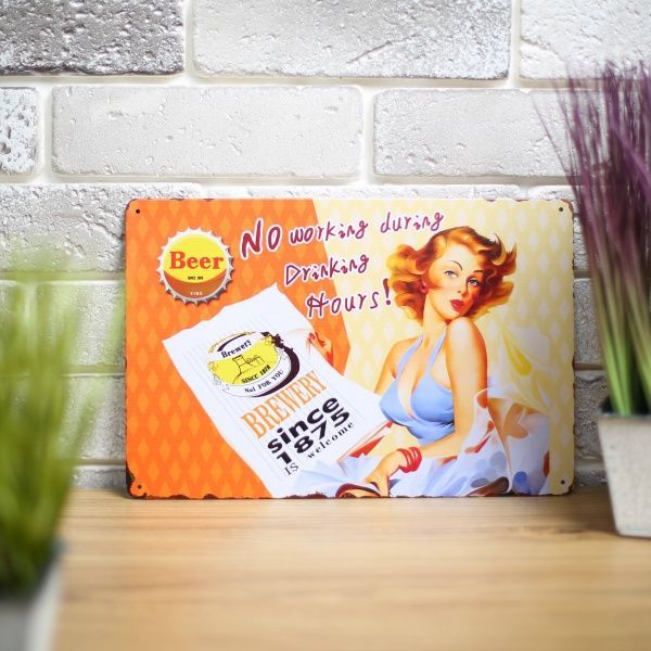 Табличка жестяная печатная Brehert 20x30 см разноцветный 