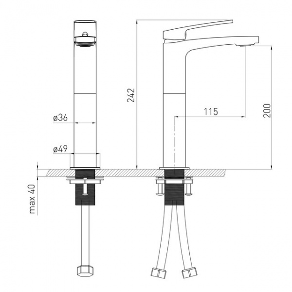 Смеситель для умывальника VOLLE Cante 1512.011304