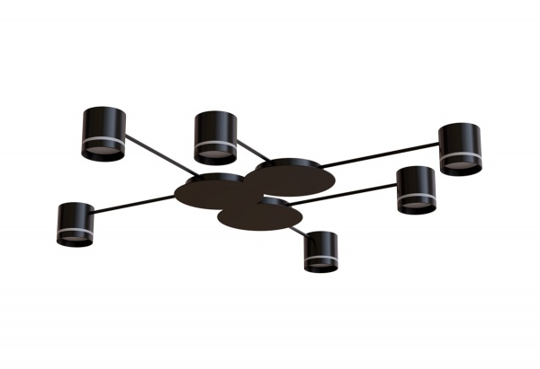 Люстра стельова Hopfen STARK CL-6/3-133 6xGX53 BK 6xGX53 чорний 