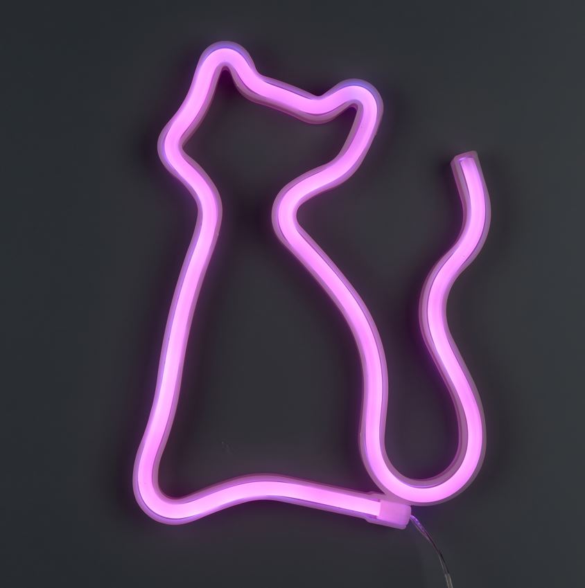 Неоновая вывеска Luna LUDS-NEO-40 Кішка розовый/теплый белый