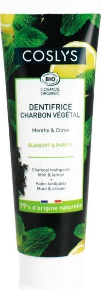 Зубна паста COSLYS з вугіллям М’ята та лимон 100 мл
