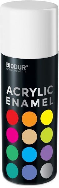 Эмаль акриловая Biodur RAL 9010 белый высокий глянец 400 мл