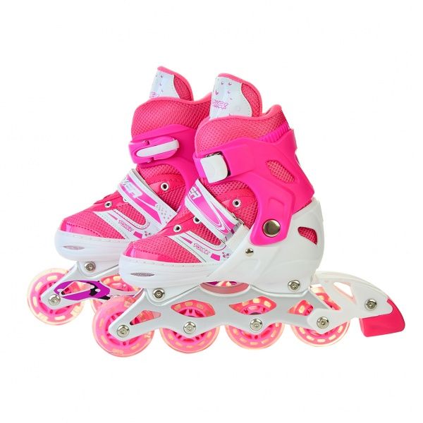 Роликові ковзани Shantou SC190157, зі світлом, 3 кольори р. 31-34 в асортименті