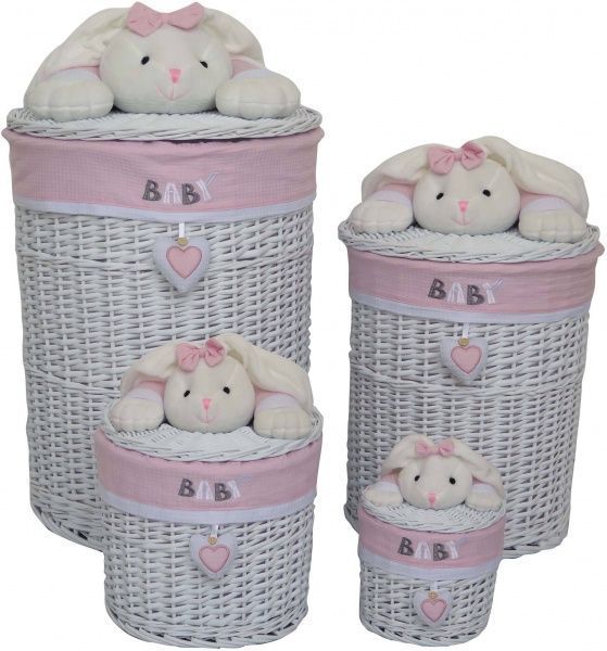 Кошик плетений з текстилем Tony Bridge Basket дитячий 28x22 см JMN20-2RD-3 