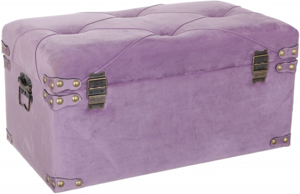 Сундук-пуф Велюр лавандовый 57х30х29 см 