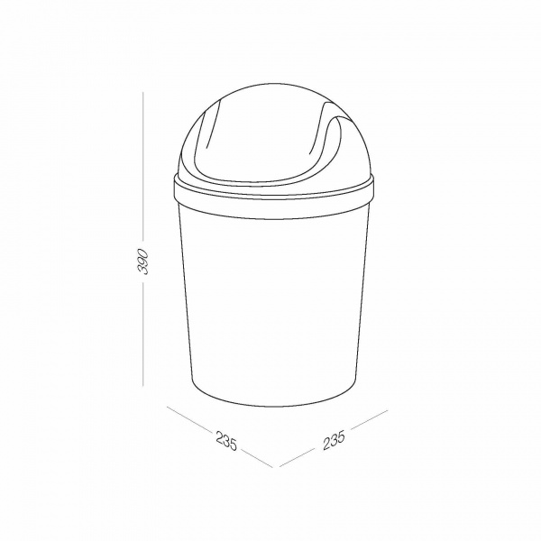 Відро для сміття MVM BIN-10 9 л сірий