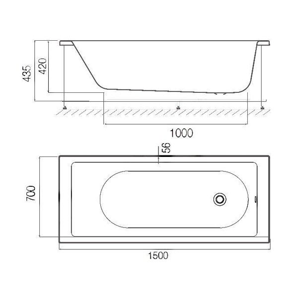 Ванна акриловая AM PM Sense W75A-150-070W-A 150x70 см