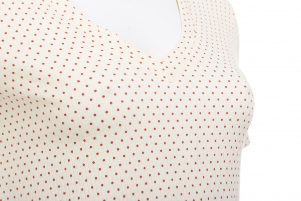Комплект домашній жіночий Горошок корал футболка та шорти р. S молочний