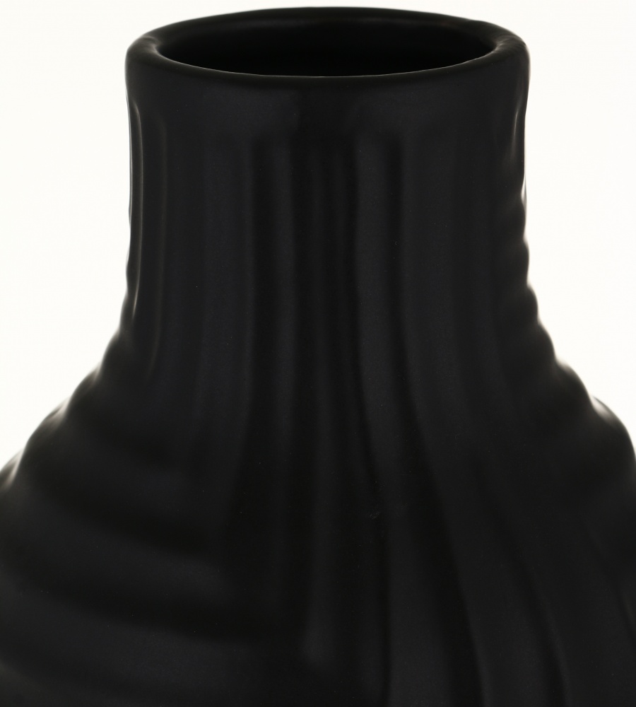 Ваза керамическая Pinsung Ceramics Rooricone 28,5 см черная матовая PS32932