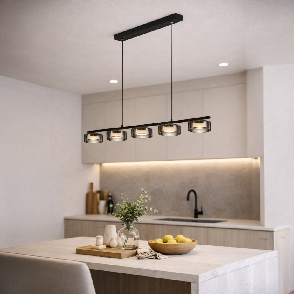 Люстра підвісна LIGHT SET DUSHA MS241-ZD5 5x12 Вт GX53 чорний/димчастий