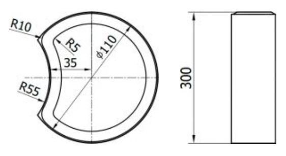 Палісад півмісяць 110x300 мм коричневий Моноліт-Брук 