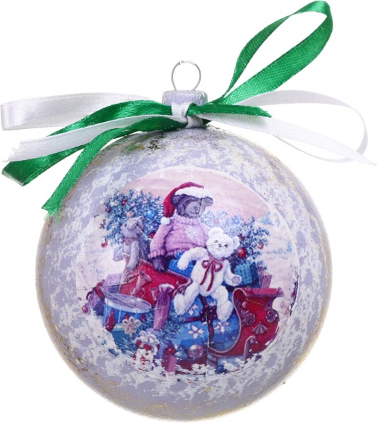 Шар новогодний Декупаж d 80 мм в ассортименте