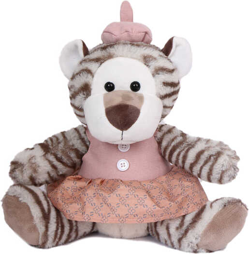 Сувенир новогодний тигрица в платье и берете 27 см 