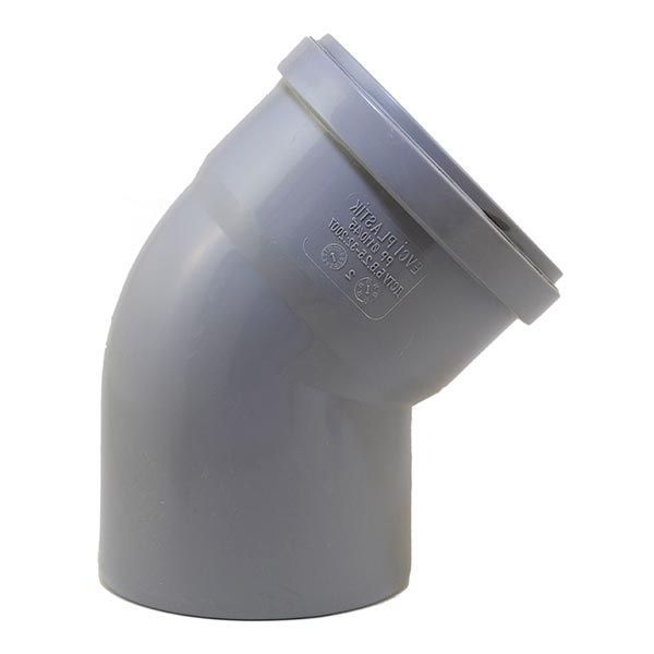 Коліно каналізаційне внутрішнє EVCI Plastik 110 мм 45°