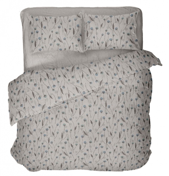 Комплект постельного белья Bloom 2 серый с рисунком Luna 