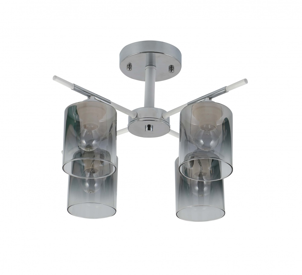 Люстра стельова Sensio Lirra 4x40 Вт E27 хром/білий/димчастий LS-07273/4S-E2740W