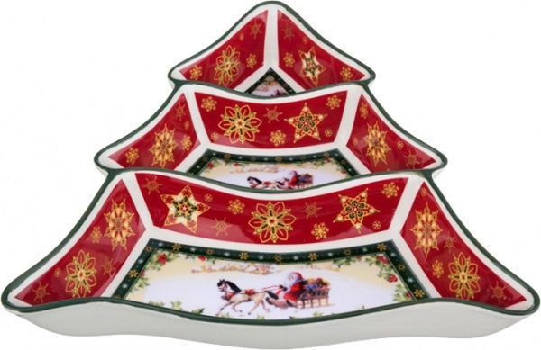 Менажниця з трьома секціями 24 см Christmas Collection 986-066 Lefard 