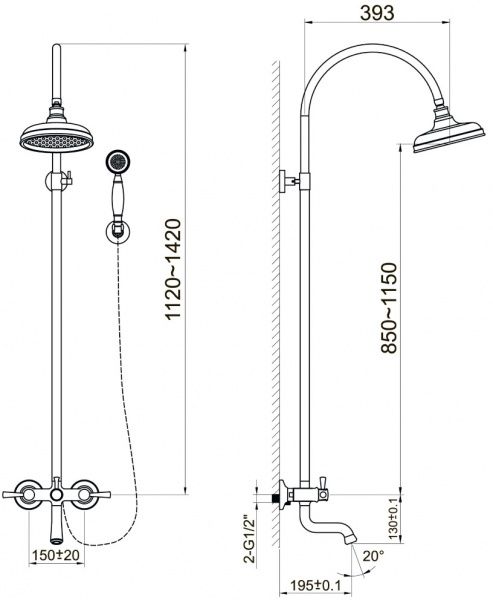Душевая система Imprese Podzima Ledove ZMK01170109