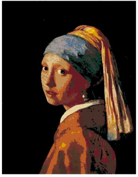 Набір, техніка акриловий живопис за номерами Дівчина з перловою сережкою Rosa Start 