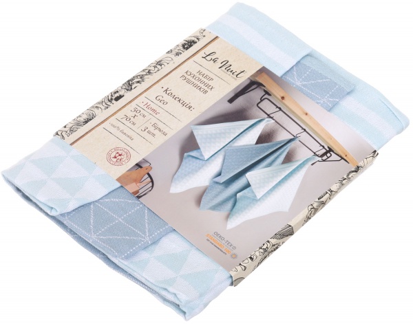 Набір рушників кухонних Geo 3 шт. 70x50 см La Nuit бірюзовий 