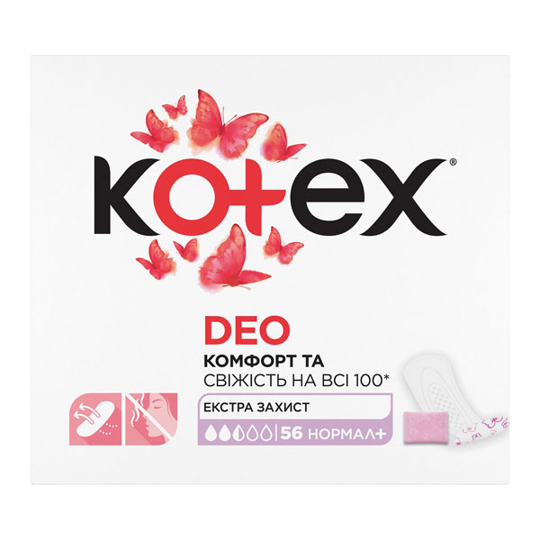 Прокладки ежедневные Kotex Deo normal plus 56 шт.