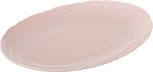 Блюдо овальне Sofia 34 см рожеве Cmielow 