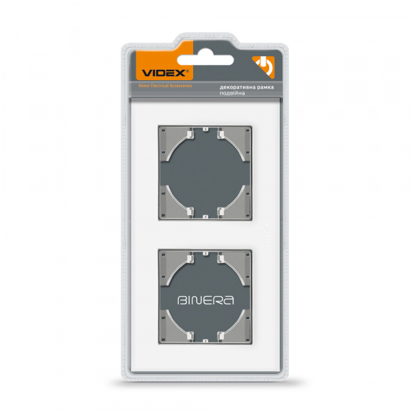 Рамка двухместная Videx Binera горизонтальная белое стекло VF-BNFRG2H-W