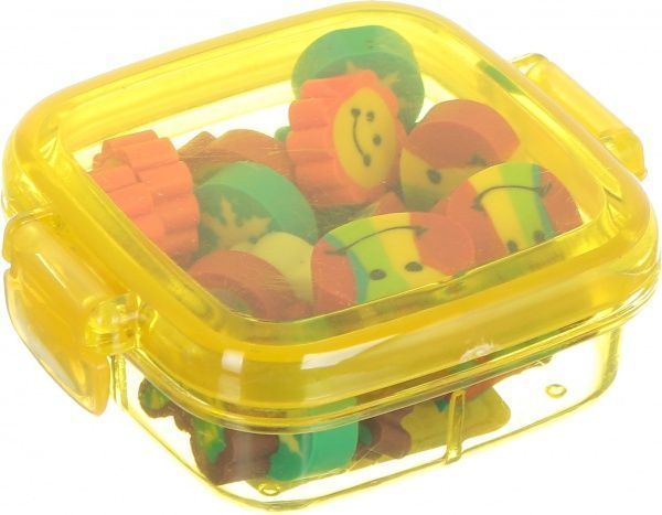 Набір гумок в коробочці квадрат жовтий