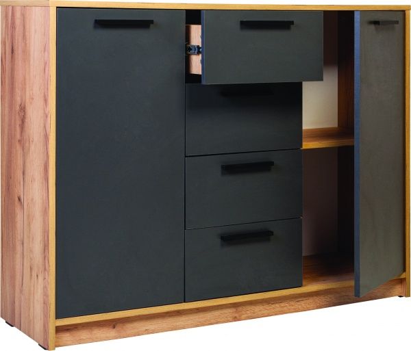 Комод Nowy Styl COTTA 4Ш2Д 1148х883х354 дуб золотой/антрацит 