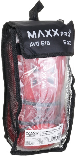 Боксерские перчатки MaxxPro AVG-616 р. 6 красный