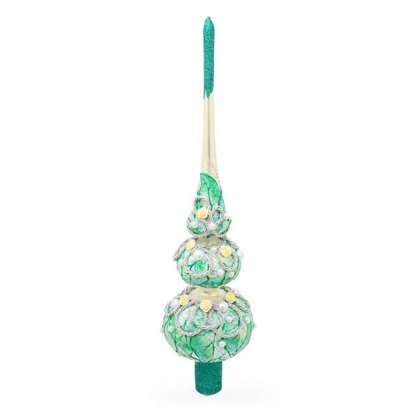 Верхівка скляна двокульова В-364 Новорічна увертюра матова білий 