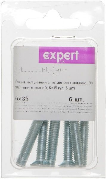 Винт метрический ЦБ DIN965 6x35 мм 6 шт Expert Fix