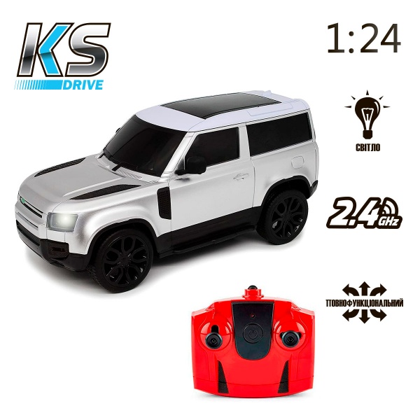 Игрушка на р/у Land Rover New Defender (1:24, 2.4Ghz, серебристый) 1:24 124GDES