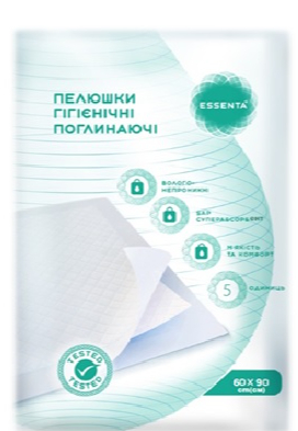 Пелюшки одноразові Essenta+ 5 шт. 60х90 см білий