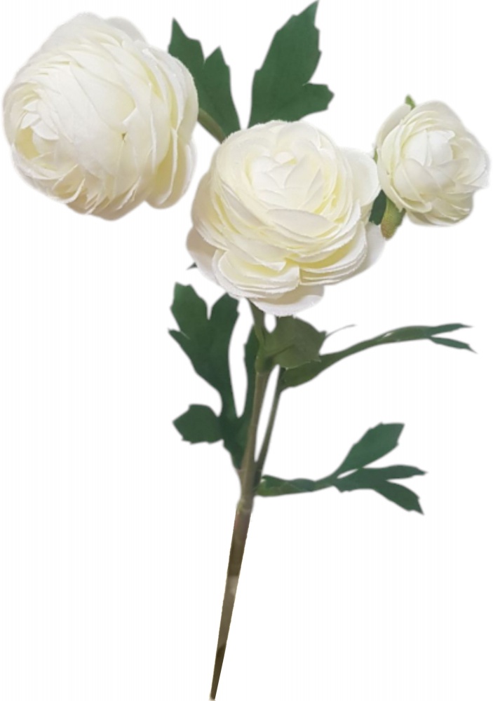 Квітка штучна жовтець 52 см 3 бутони жовта