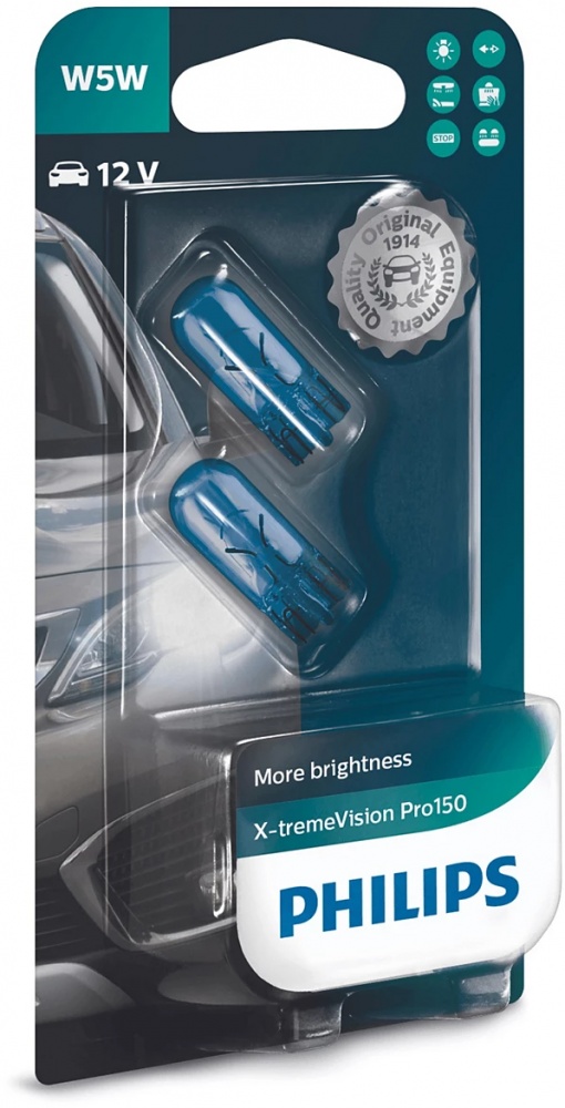 Автолампа розжарювання Philips X-tremeVision Pro150 W5W 5 Вт 2 шт.(PS 12961 XVP B2)