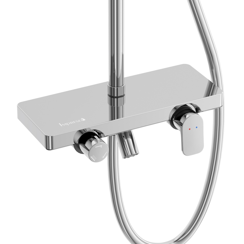 Душова система Imprese MODUS D (змішувач для душа, душ d250 мм, лійка 3 режими, шланг 1500 мм PVC), хром