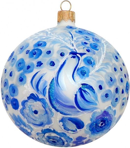 Куля скляна Квіти 2 d100 К-849-100 білий