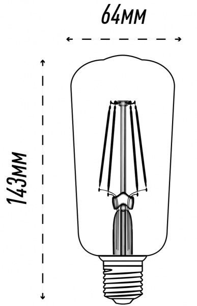 Лампа світлодіодна Hopfen FIL Amber ST64 8 Вт E27 2800 К 220 В жовта 