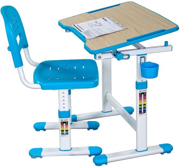 Комплект парта и стул-трансформер FunDesk Piccolino II Blue