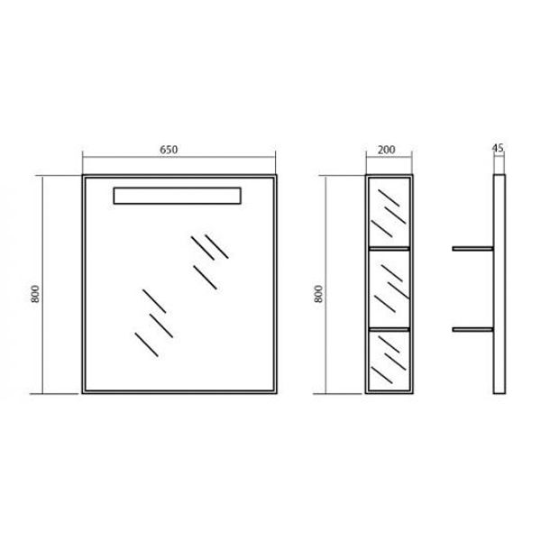 Дзеркало Аква-Родос Мілано 65х80 см з підсвічуванням