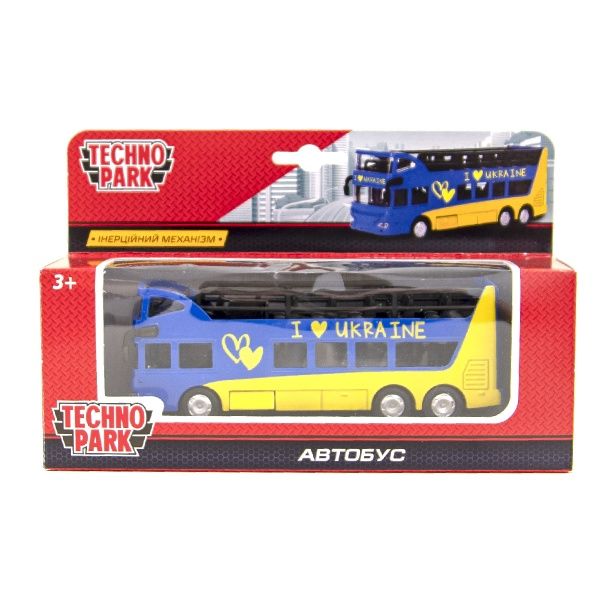 Автомодель Технопарк Автобус двоповерховий Україна 1:43 SB-16-21-UKR