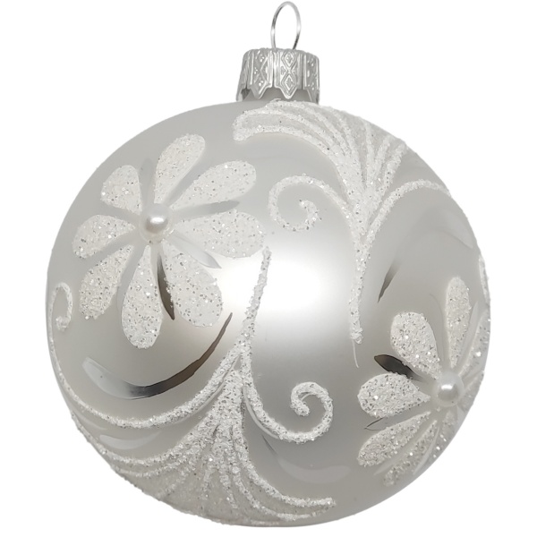 Куля новорічна 80 мм срібний 10162-1