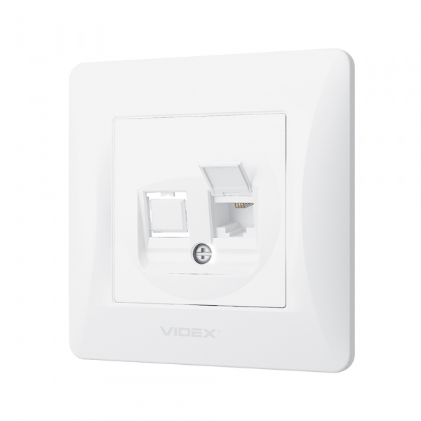 Розетка телефонная Videx Binera CAT3 IP20 белый VF-BNSK1TF3-W