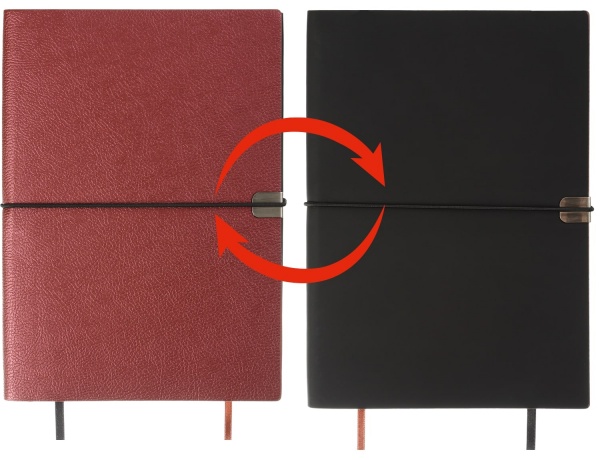 Блокнот недатований Duet 192 арк. клітинка+лінія бордовий Buromax A5