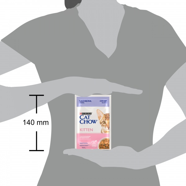 Консерва для кошенят Cat Chow шматочки у підливці з ягням та цукіні 85 г