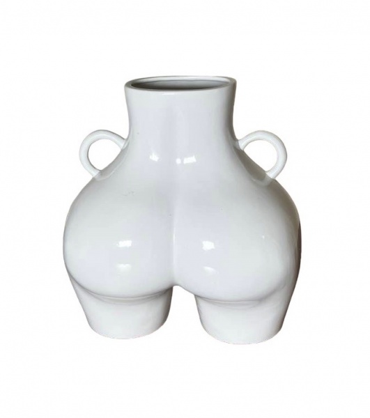 Ваза керамическая Nana ceramics Ким 25 см белый глянец 