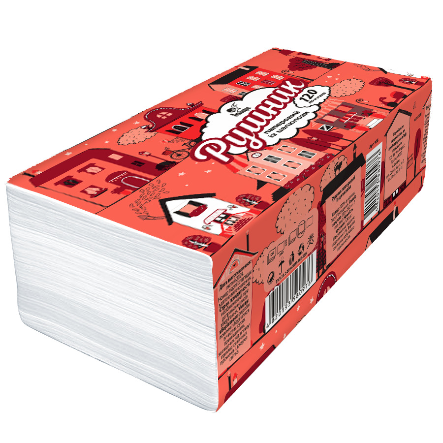 Бумажные полотенца Альбатрос V сложение 2 шаровые двухслойная 120 шт.